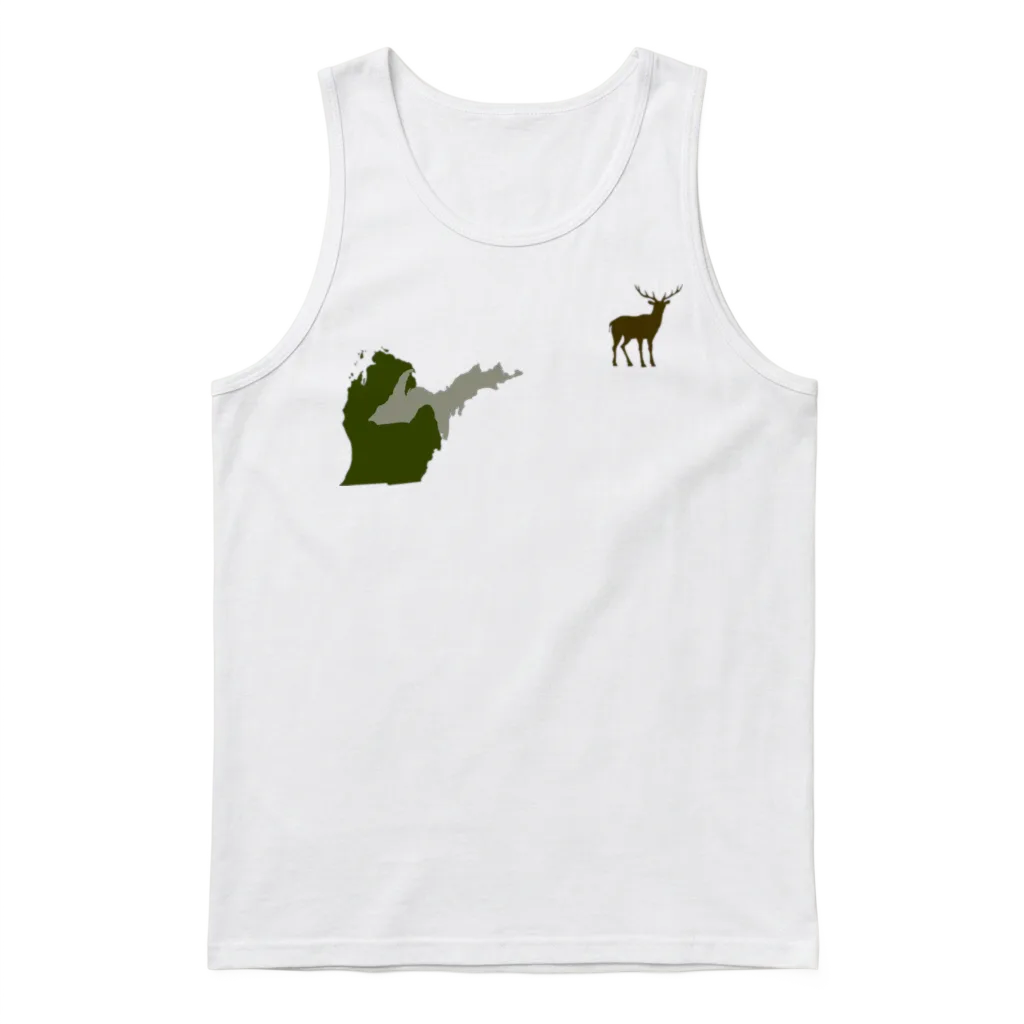 Funny Michigan Yooper Hunting Parody Deer Unisex Tank Top - White
