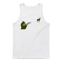 Funny Michigan Yooper Hunting Parody Deer Unisex Tank Top - White – 1