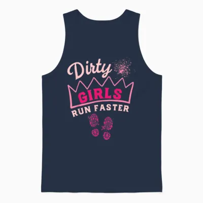 Mud Run Damen Dirty Girls Run Faster Running Gone Muddy Pink Unisex Tank Top - Navy