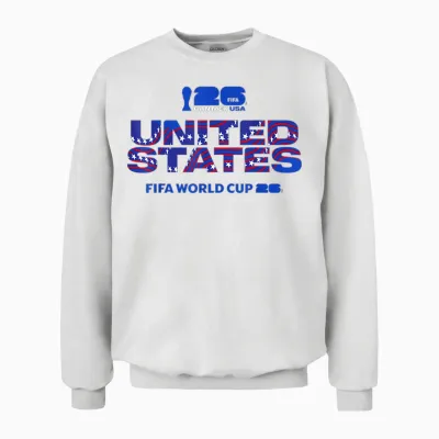 Coupe Du Monde De La Fifa 26 Usa Hôte Stars and Stripes Unisex Sweatshirt - White