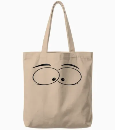 Funny Eyes Tote Bags - Natural