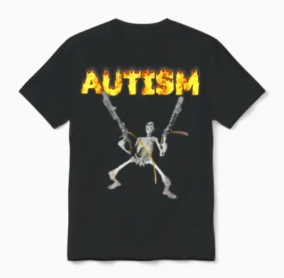 Autism Skeleton Funny Oddly Specific Dank Meme Unisex T-Shirt - Black