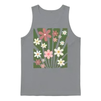 Boho Wildflower Tshirt Vintage Floral Graphic Unisex Tank Top - Sport Grey – 1
