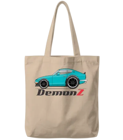 Demon Z Light Blue Tote Bags - Natural