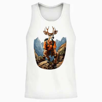 Deer Mountaineering / Hiking Deer Unisex Tank Top - White