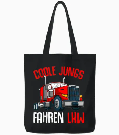 Coole Jungs Fahren Lkw Fahrer Trucker Kinder Jungen Tote Bags - Black