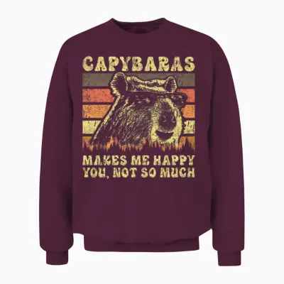 Capybara Retro Unisex Sweatshirt - Maroon