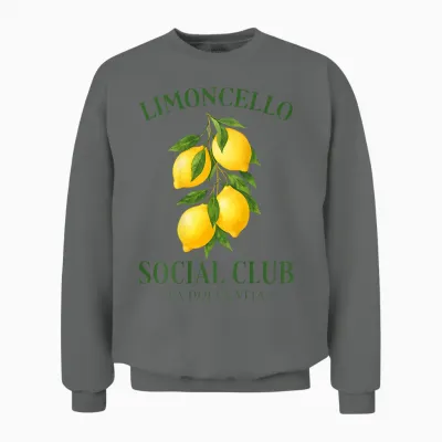 Limoncello Social Club X La Dolce Vita X Spritz - Backprint Unisex Sweatshirt - Graphite Heather