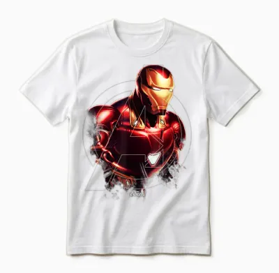 Marvel Avengers Endgame Iron Man Portrait Unisex T-Shirt - White