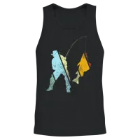 Fishing Retro Unisex Tank Top - Black – 2
