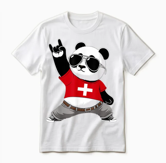 Swiss Flag Men Women Children Switzerland Unisex T-Shirt in White