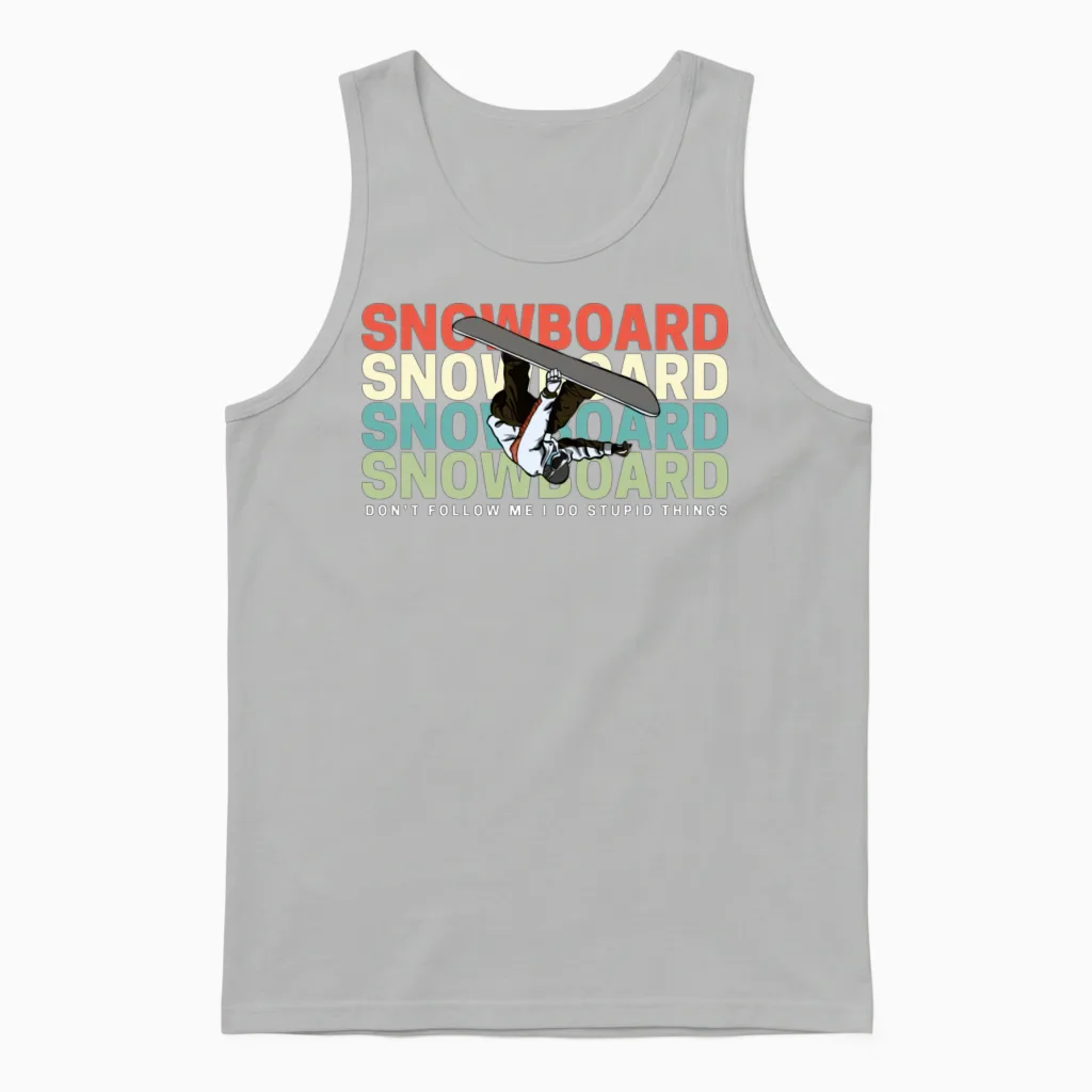 Snowboard Skiing Retro Cool Unisex Tank Top - Ash