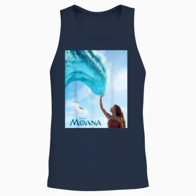 Disney Moana Live-Action Movie 2026 Ocean Wave & Logo Unisex Tank Top - Navy