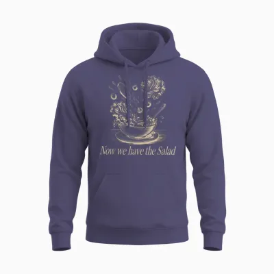 Lustiger Denglisch Spruch Now We Have the Salad Unisex Hoodie - Heather Sport Dark Navy