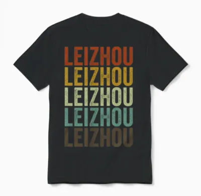 Leizhou China Retro Vintage Unisex T-Shirt - Black