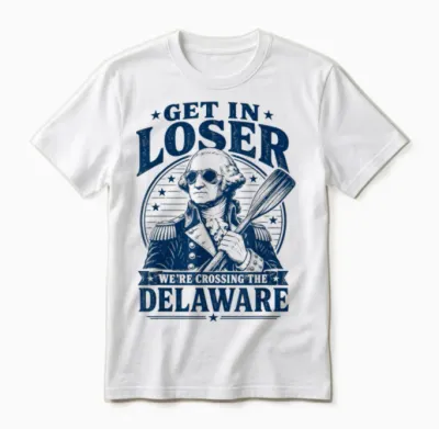 Get in Loser We're Crossing the Delaware Washington Unisex T-Shirt - White