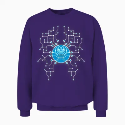 Cpu Data Circuit Computer Nerd Electrical Board Unisex Sweatshirt - Purple