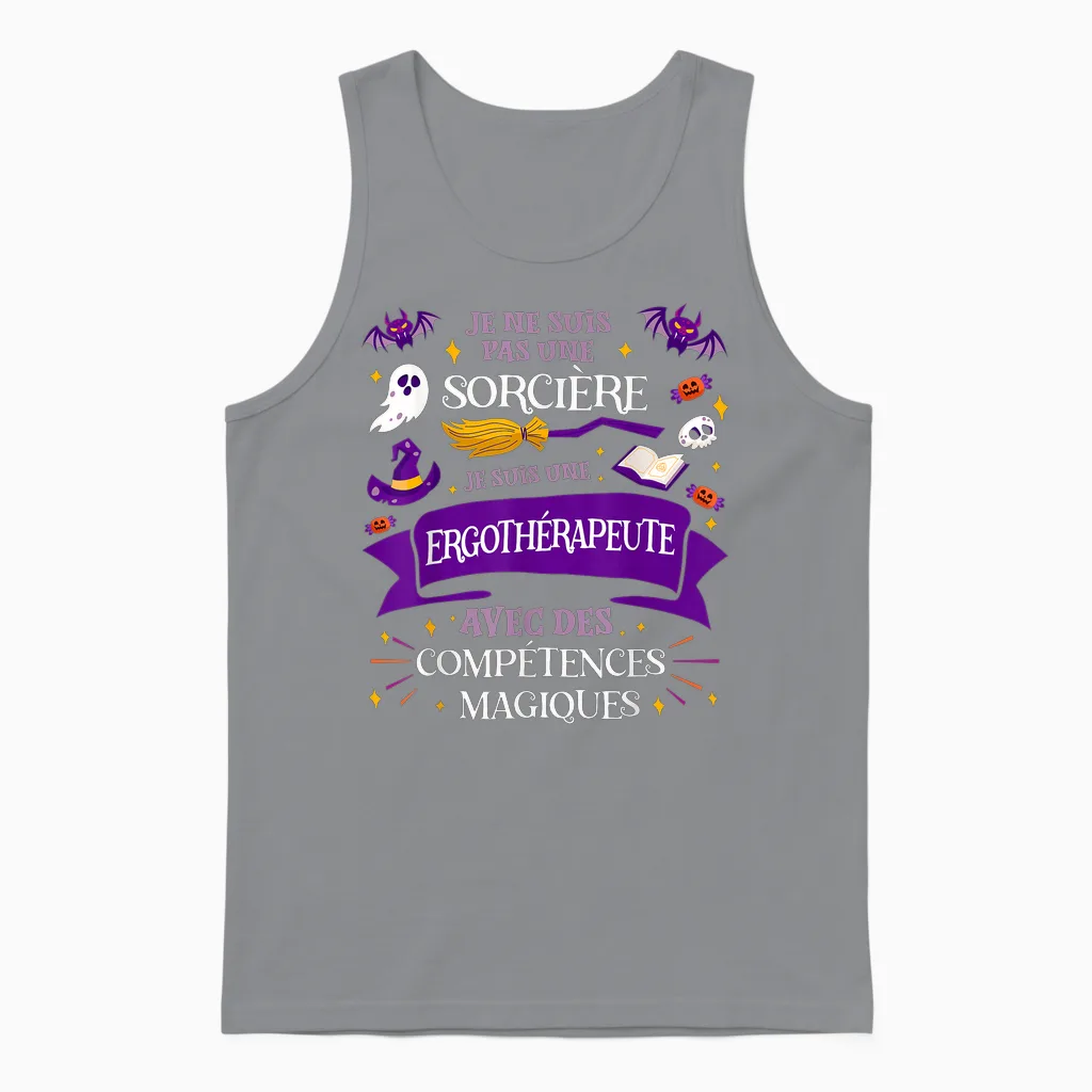 Not a Witch I Am an Occupational Therapist Gift Unisex Tank Top in Sport Grey