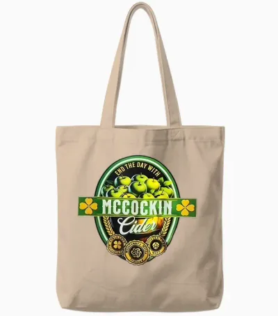 Vintage Maccockin Cider Funny St Patrick's Day Tote Bags - Natural