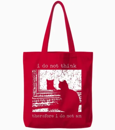 Meme Vintage "i Don't Think So I'm Not a Black Cat" Tote Bags - Red