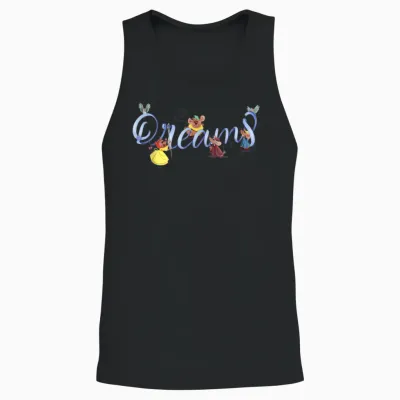Disney Cinderella 75th Anniversary Jaq Gus & Mice "dreams" Unisex Tank Top - Black