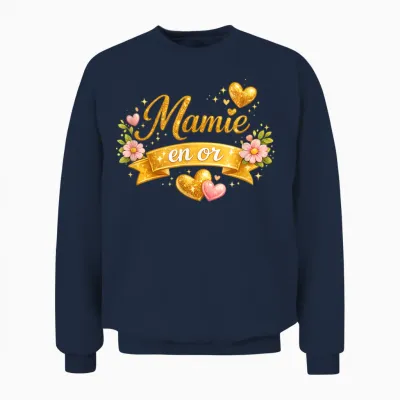 Mamie En or Cadeau Fête Des Grands-Mères Unisex Sweatshirt - Navy