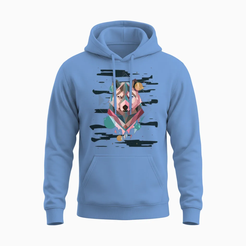 Polygon Dogfather Dog Daddy Dog Mom Dog Lover Unisex Hoodie in Carolina Blue