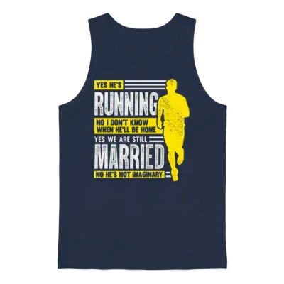 Marathon Running Runner S Wife Gift Unisex Tank Top - Navy