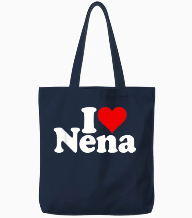 Ich Liebe Herz Nena Tote Bags in Navy