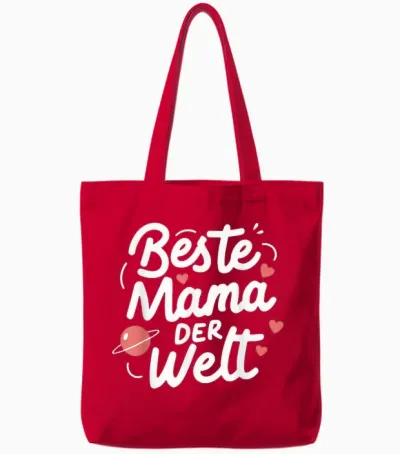 Beste Mama Der Welt Muttertag Geburtstag Mutter Sohn Tochter Tote Bags - Red