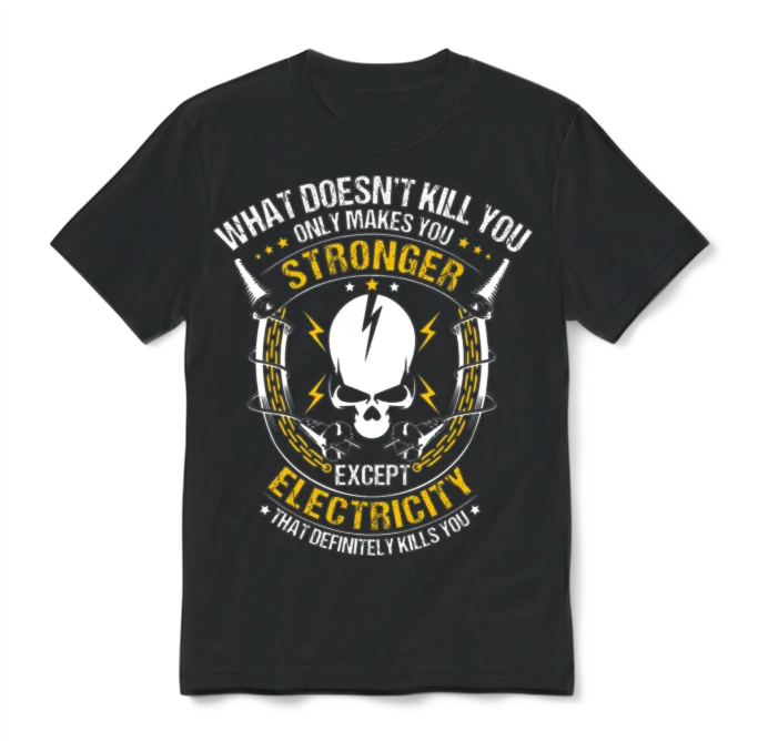 Electricity/electrician/sparky/electrical Worker Unisex T-Shirt - Black