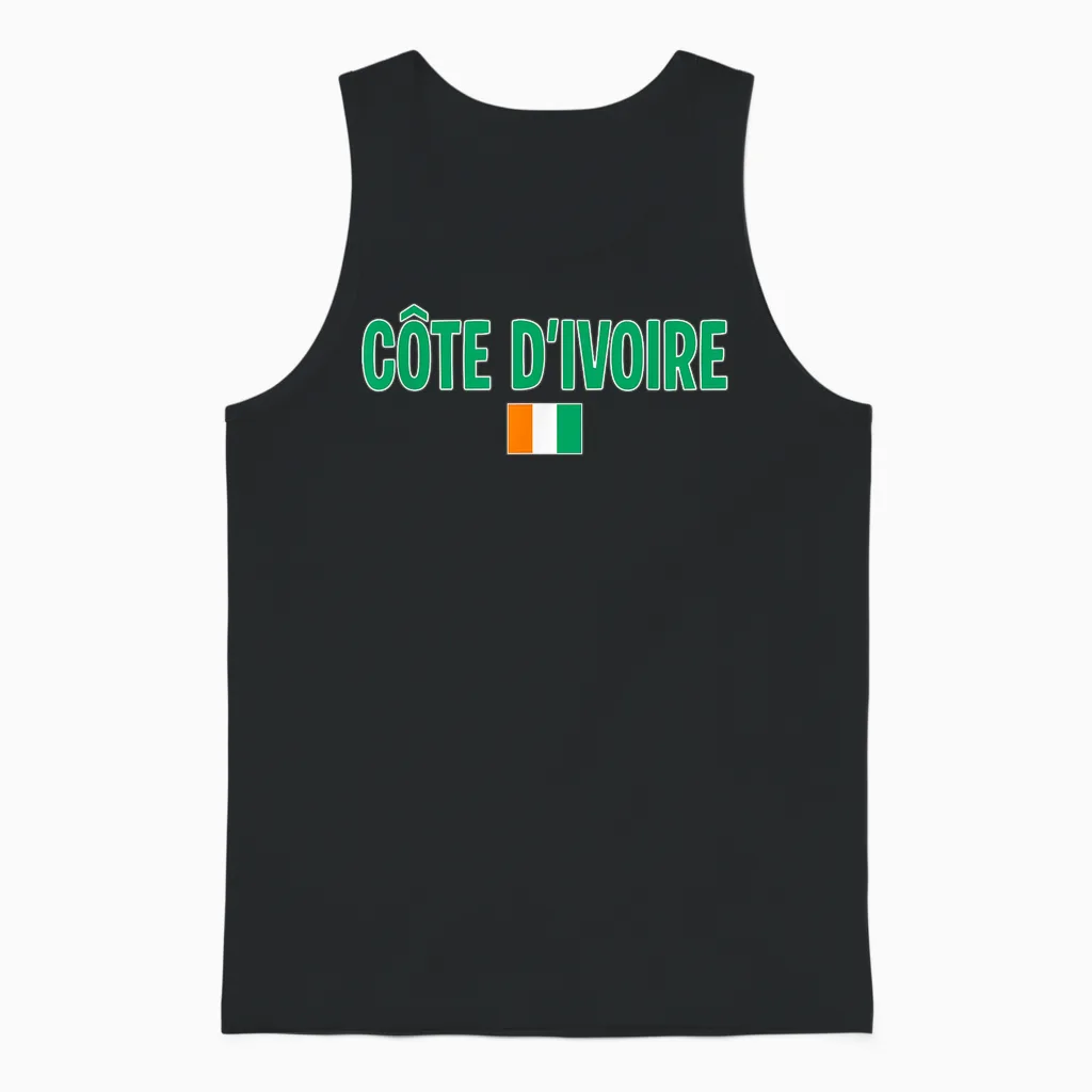 Ivorische Flagge Elfenbeinküste Unisex Tank Top in Black