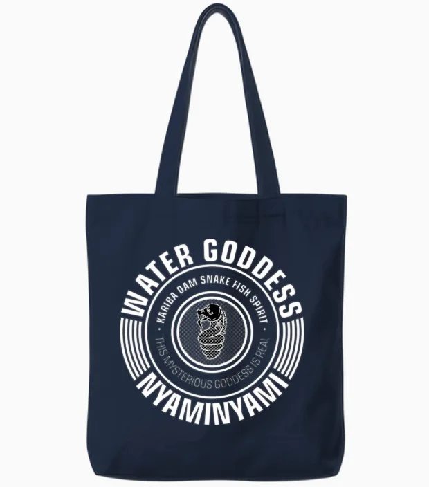 Nyaminyami Pure Goddess Base Tote Bags in Navy