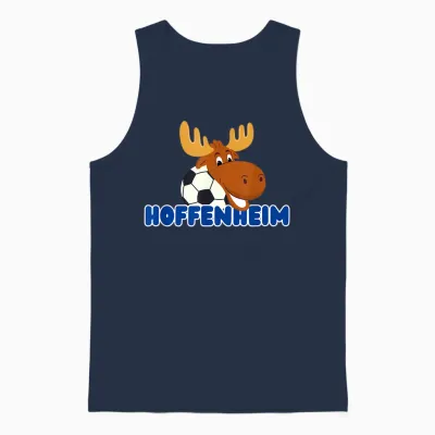 Hoffi Cute Elk for All Little Football Fans in Hoffenheim T-Shirt, Blue Unisex Tank Top - Navy