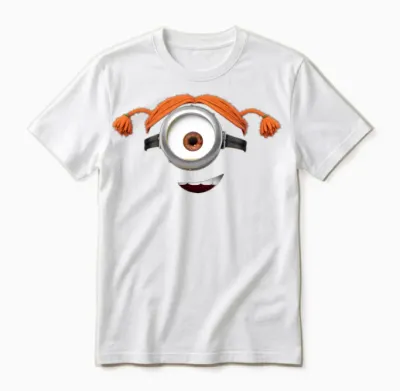 Minions Happy Minion with Two Braids Unisex T-Shirt - White