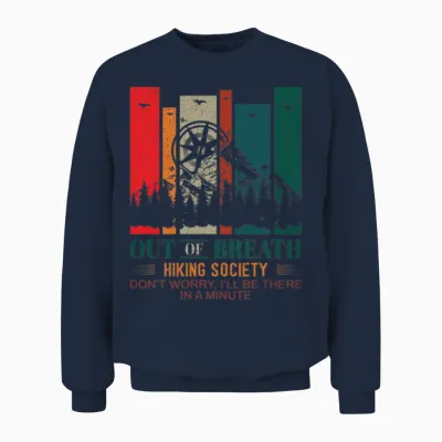 Out of Breath Hiking Society Unisex Sweatshirt - Navy