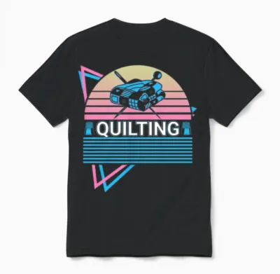 Quilting Quilter Retro Unisex T-Shirt - Black