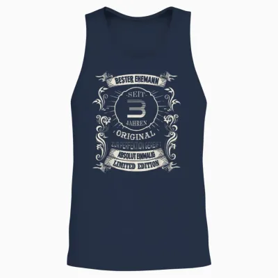 3 Hochzeitstag Bester Ehemann Seit 3 Jahren Lederne Hochzeit Unisex Tank Top - Navy