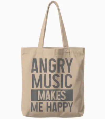 Angry Music Heavy Metal Death Metal Metalhead Metal Fan Tote Bags - Natural