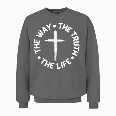 The Way, the Truth, the Life Christian Design Unisex Sweatshirt - Graphite Heather