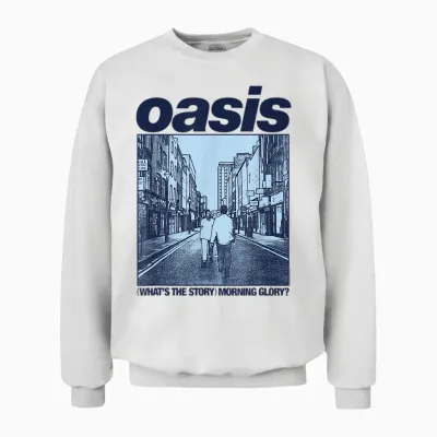 Oasis Amazon Exclusive Wtsmg in Baby Blue Unisex Sweatshirt - White