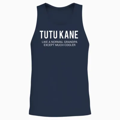 Tutu Kane Grandpa in Hawaiian Funny Unisex Tank Top - Navy