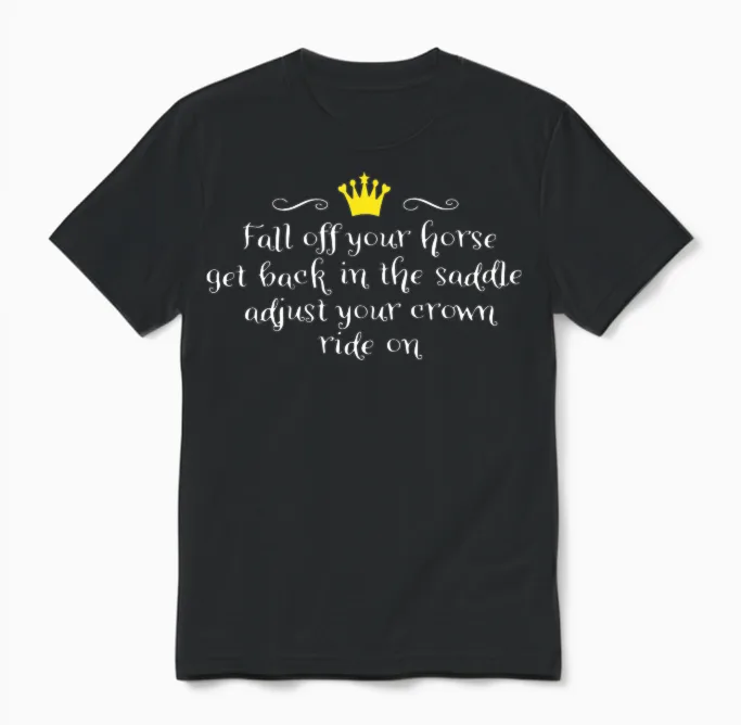 Falling off a Horse Lovers Unisex T-Shirt in Black