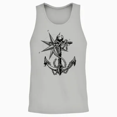 Anker Kompass Design Maritim Nautisch Retro Unisex Tank Top - Ash