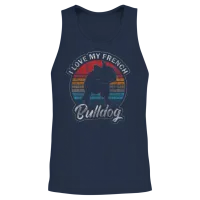 Dog Bulldog Dog Owner Mistress Unisex Tank Top - Navy – 2