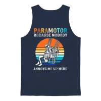 Nobody Annoys Me Up Here Retro Sunset Paramotoring Unisex Tank Top - Navy – 1