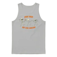 Dancing Skeleton Halloween Fall Graphic Unisex Tank Top - Ash – 1