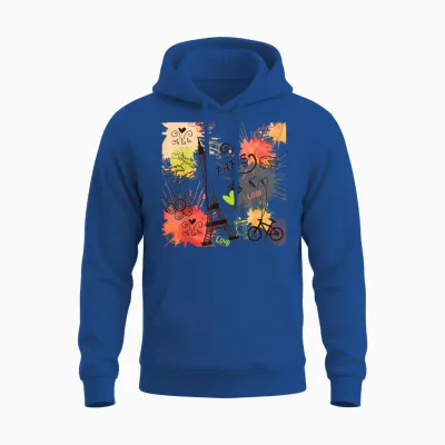 Paris Eiffel Tower France French Souvenir French Unisex Hoodie - Royal