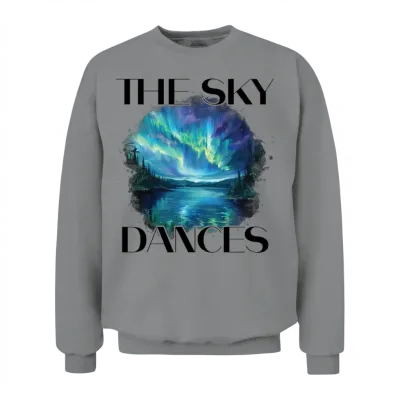 Aurora Lake Vista Northern Lights Unisex Sweatshirt - Sport Grey