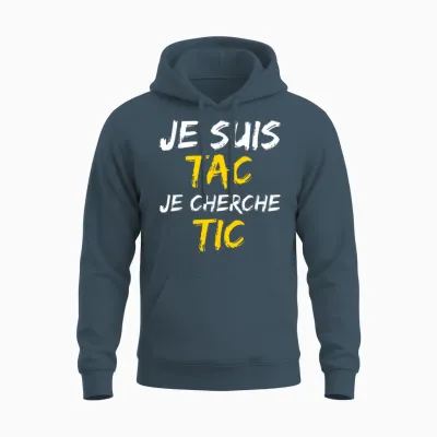 Je Suis Tac Je Seek Tic - Déguisement Duo Unisex Hoodie - Dark Heather